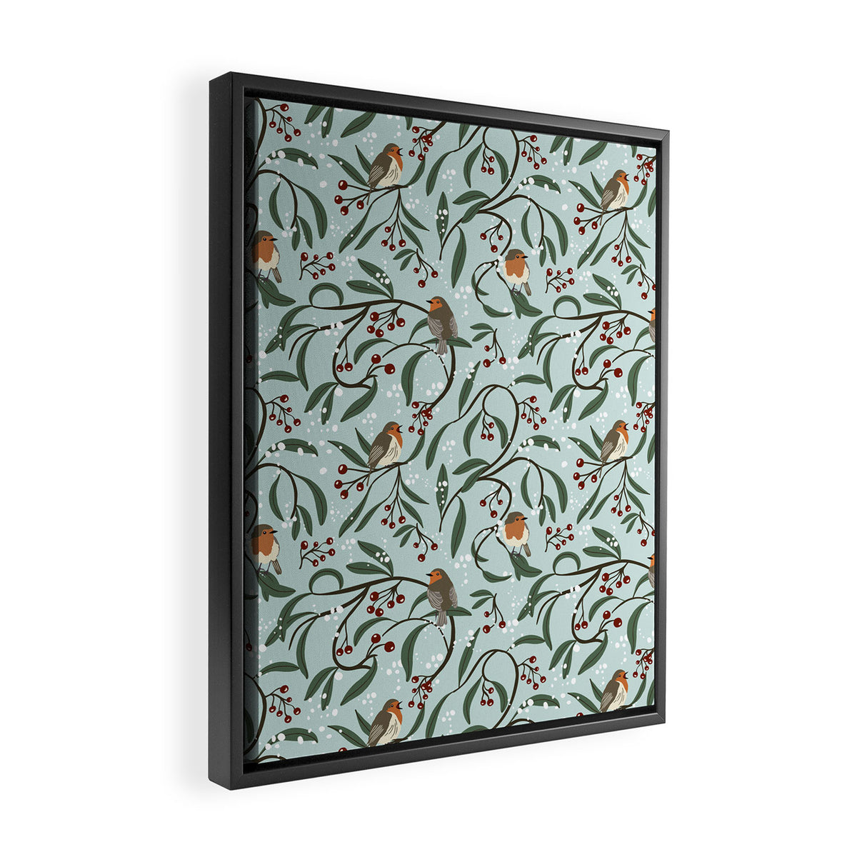 Christmas Robins Framed Canvas Print Gallery Image 2