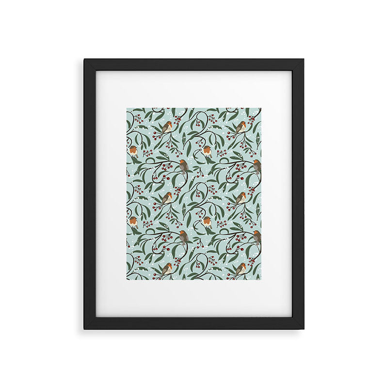 Christmas Robins Framed Art Print