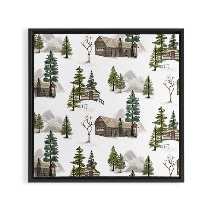 Cozy In Pines Framed Canvas Print Gallery Image 1