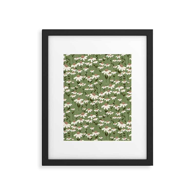 Ditsy Coneflowers - Grass Framed Art Print Gallery Image 6