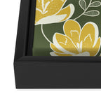 Gold on Green Blooms Framed Canvas Print Gallery Image 3