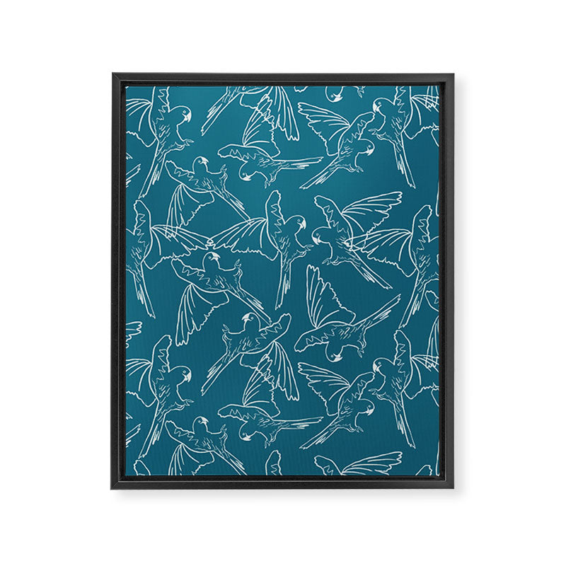 Little Blue Macaws Framed Canvas Print Gallery Image 8