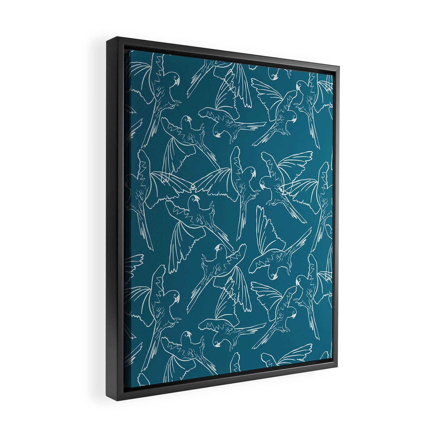 Little Blue Macaws Framed Canvas Print Gallery Image 2