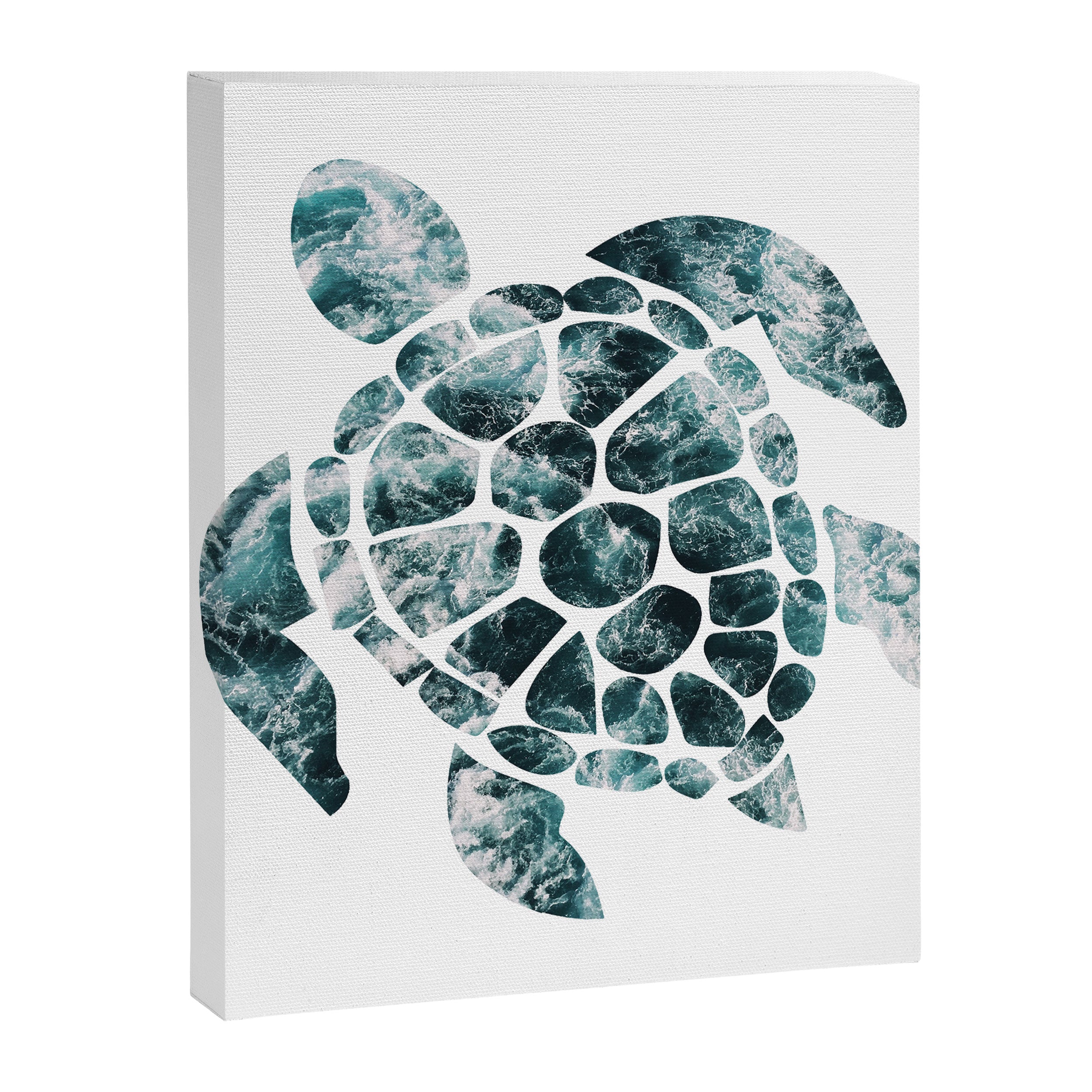 Sea Turtle - Turquoise Ocean Waves Canvas Print Gallery Image 8