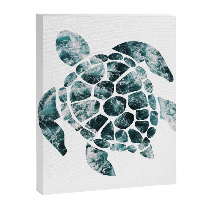 Sea Turtle - Turquoise Ocean Waves Canvas Print Gallery Image 1