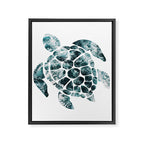 Sea Turtle - Turquoise Ocean Waves Framed Canvas Print Gallery Image 8