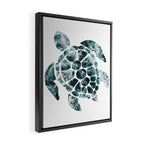 Sea Turtle - Turquoise Ocean Waves Framed Canvas Print Gallery Image 2