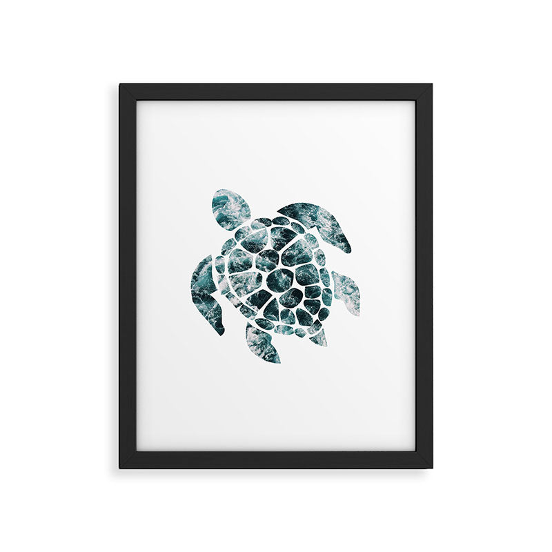 Sea Turtle - Turquoise Ocean Waves Framed Art Print Gallery Image 6