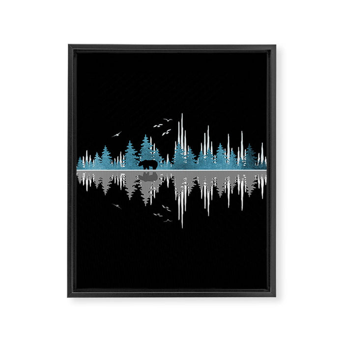 The Sounds Of Nature - Music Sound Wave Framed Canvas Print Gallery Image 1