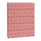 Abstract Cookie Pattern Doodle in Red & Peach Pink Canvas Print Gallery Image 6