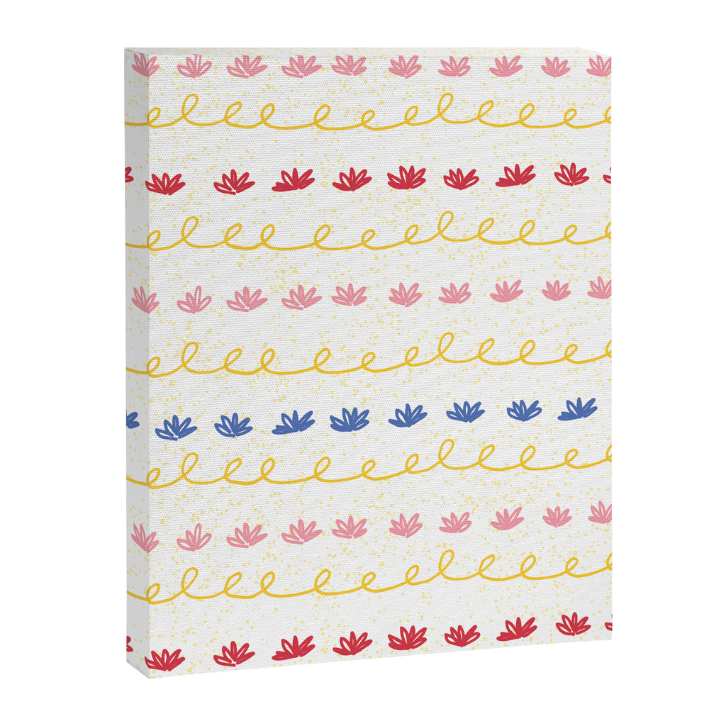 Abstract Cookie Pattern Doodle in White & Pink Canvas Print Gallery Image 6