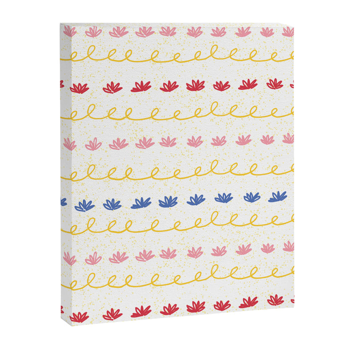 Abstract Cookie Pattern Doodle in White & Pink Canvas Print Gallery Image 1