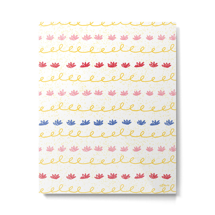 Abstract Cookie Pattern Doodle in White & Pink Metal Print Gallery Image 1