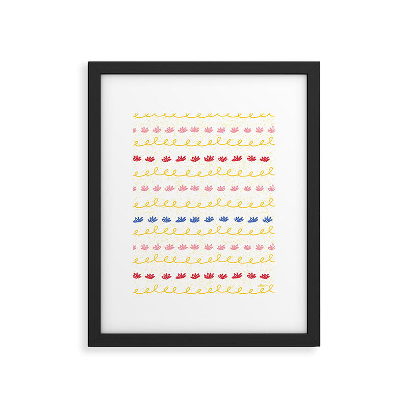 Abstract Cookie Pattern Doodle in White & Pink Framed Art Print Gallery Image 5