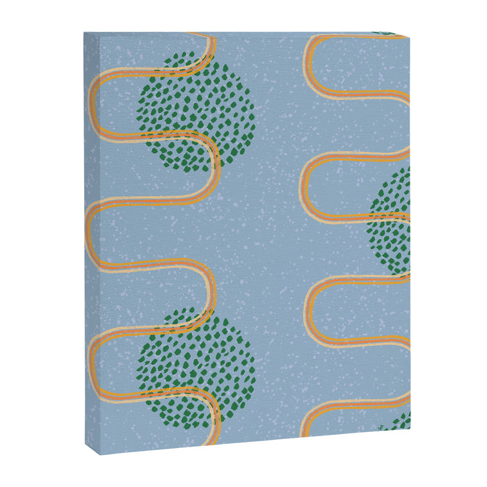 Abstract Fields in Blue-Grey & Green Canvas Print Gallery Image 1