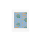 Abstract Fields in Blue-Grey & Green Art Print Gallery Image 1