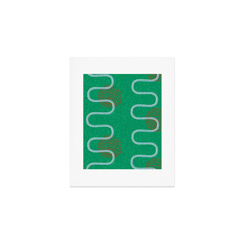 Abstract Fields in Forest Green & Brown Art Print Gallery Image 1