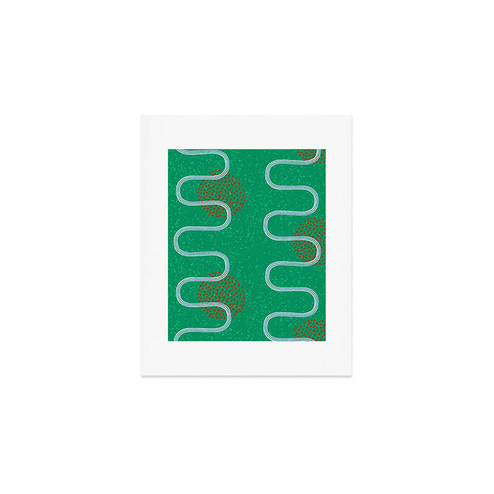 Abstract Fields in Forest Green & Brown Art Print Gallery Image 1