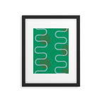 Abstract Fields in Forest Green & Brown Framed Art Print Gallery Image 5