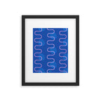 Abstract Fields in Navy Blue & Pastel Pink Framed Art Print Gallery Image 5