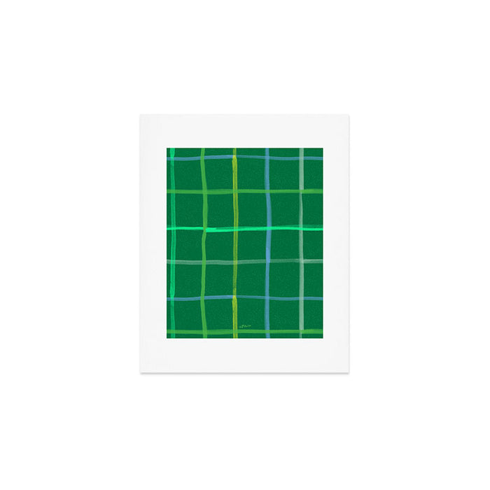 Abstract Tennis Net Pattern in Grass Green Art Print Gallery Image 1