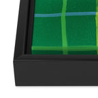 Abstract Tennis Net Pattern in Grass Green Framed Canvas Print Gallery Image 3