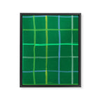 Abstract Tennis Net Pattern in Grass Green Framed Canvas Print Gallery Image 6