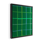 Abstract Tennis Net Pattern in Grass Green Framed Canvas Print Gallery Image 2