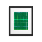 Abstract Tennis Net Pattern in Grass Green Framed Art Print Gallery Image 5