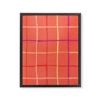 Abstract Tennis Net Pattern in Rosey Red Framed Canvas Print Gallery Image 6
