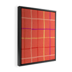 Abstract Tennis Net Pattern in Rosey Red Framed Canvas Print Gallery Image 2