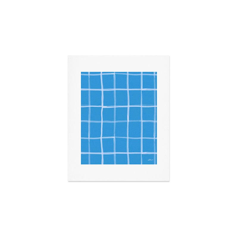 Abstract Tennis Net Pattern in Sky Blue Art Print Gallery Image 1