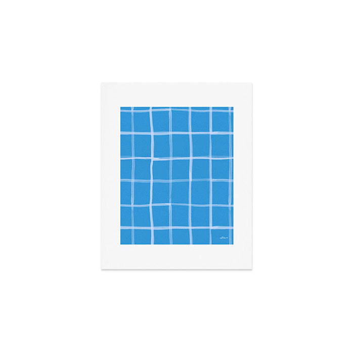Abstract Tennis Net Pattern in Sky Blue Art Print Gallery Image 1
