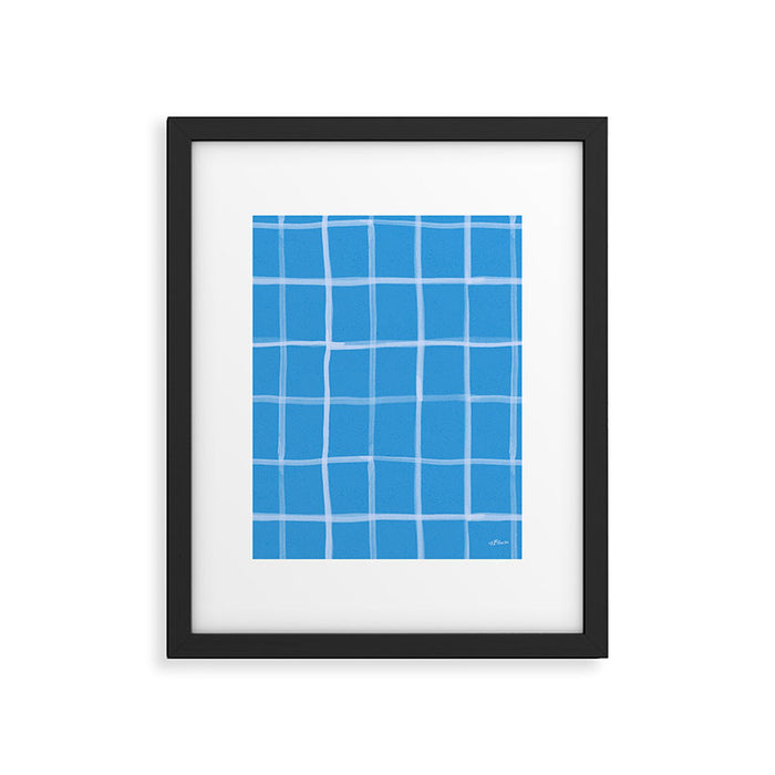 Abstract Tennis Net Pattern in Sky Blue Framed Art Print Gallery Image 1