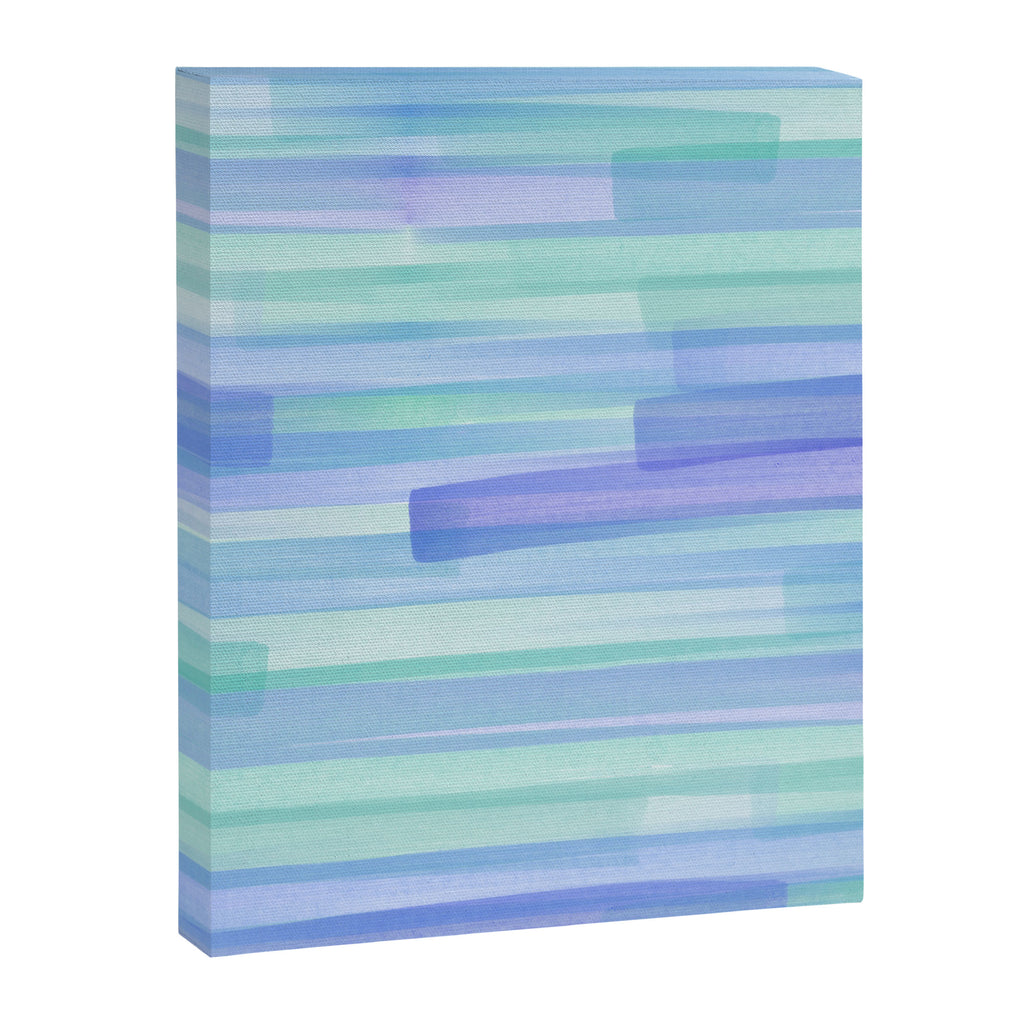 Abstract Watercolor Waves in Cool Blue Canvas Print Gallery Image 6