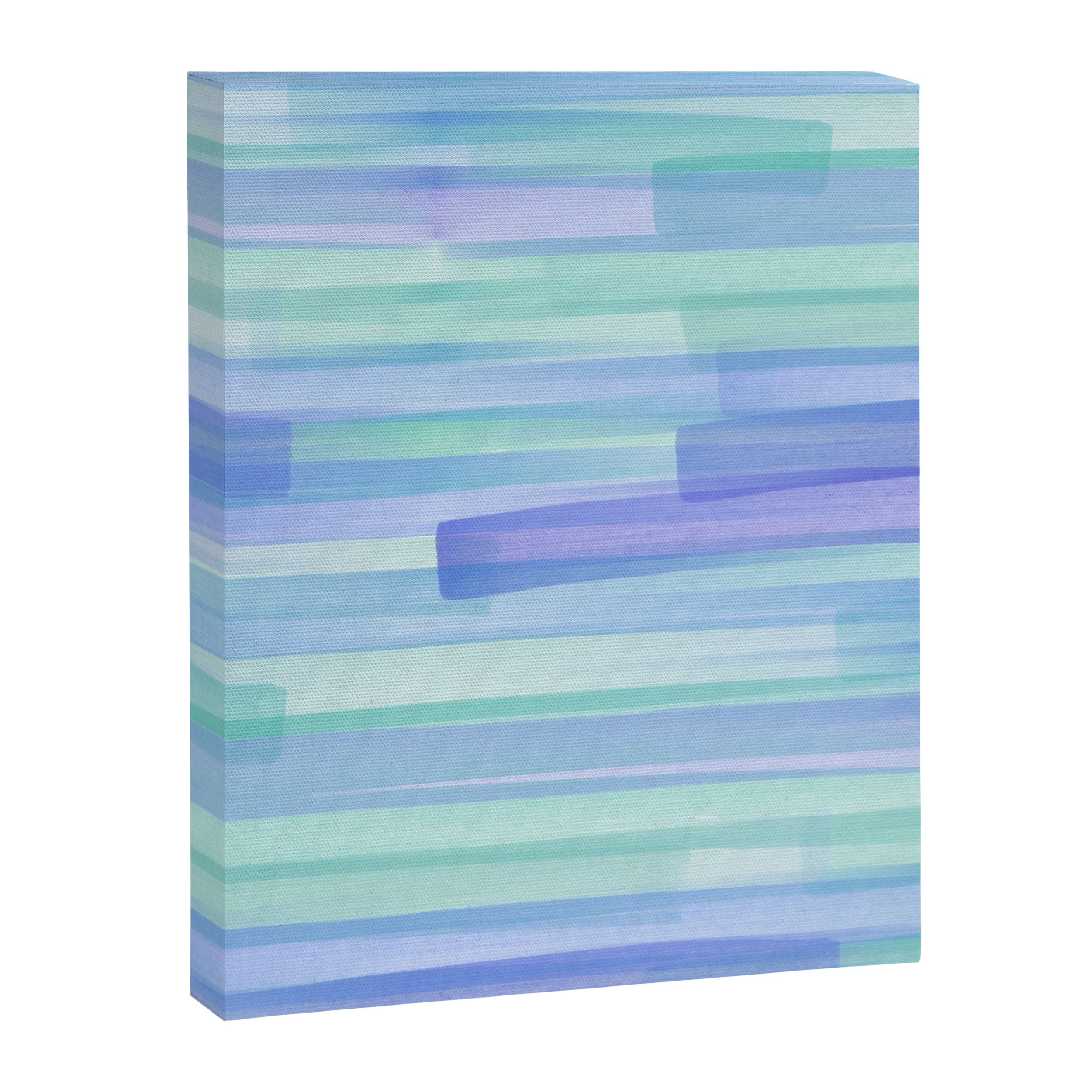 Abstract Watercolor Waves in Cool Blue Canvas Print Gallery Image 6