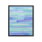 Abstract Watercolor Waves in Cool Blue Framed Canvas Print Gallery Image 6