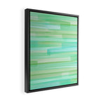 Abstract Watercolor Waves in Ocean Teal Framed Canvas Print Gallery Image 2