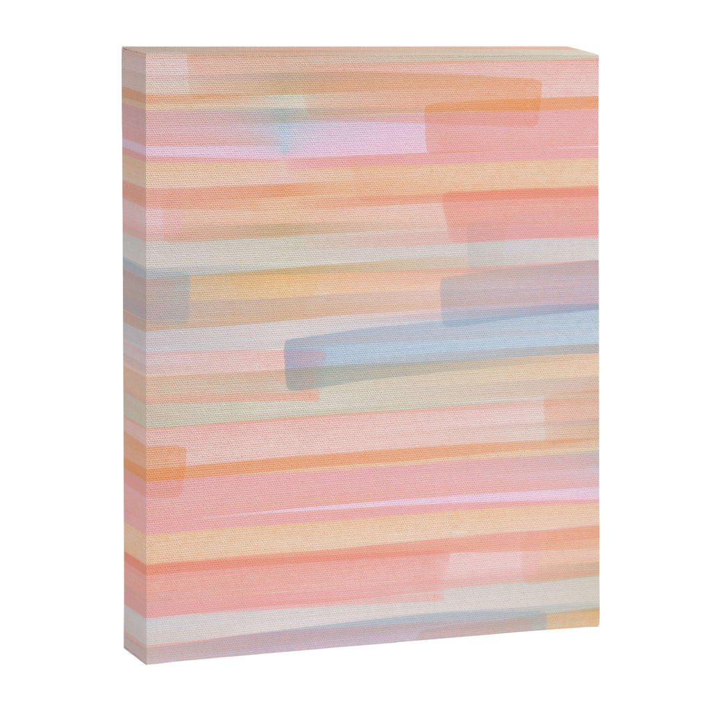 Abstract Watercolor Waves in Peach Sunrise Canvas Print Gallery Image 6