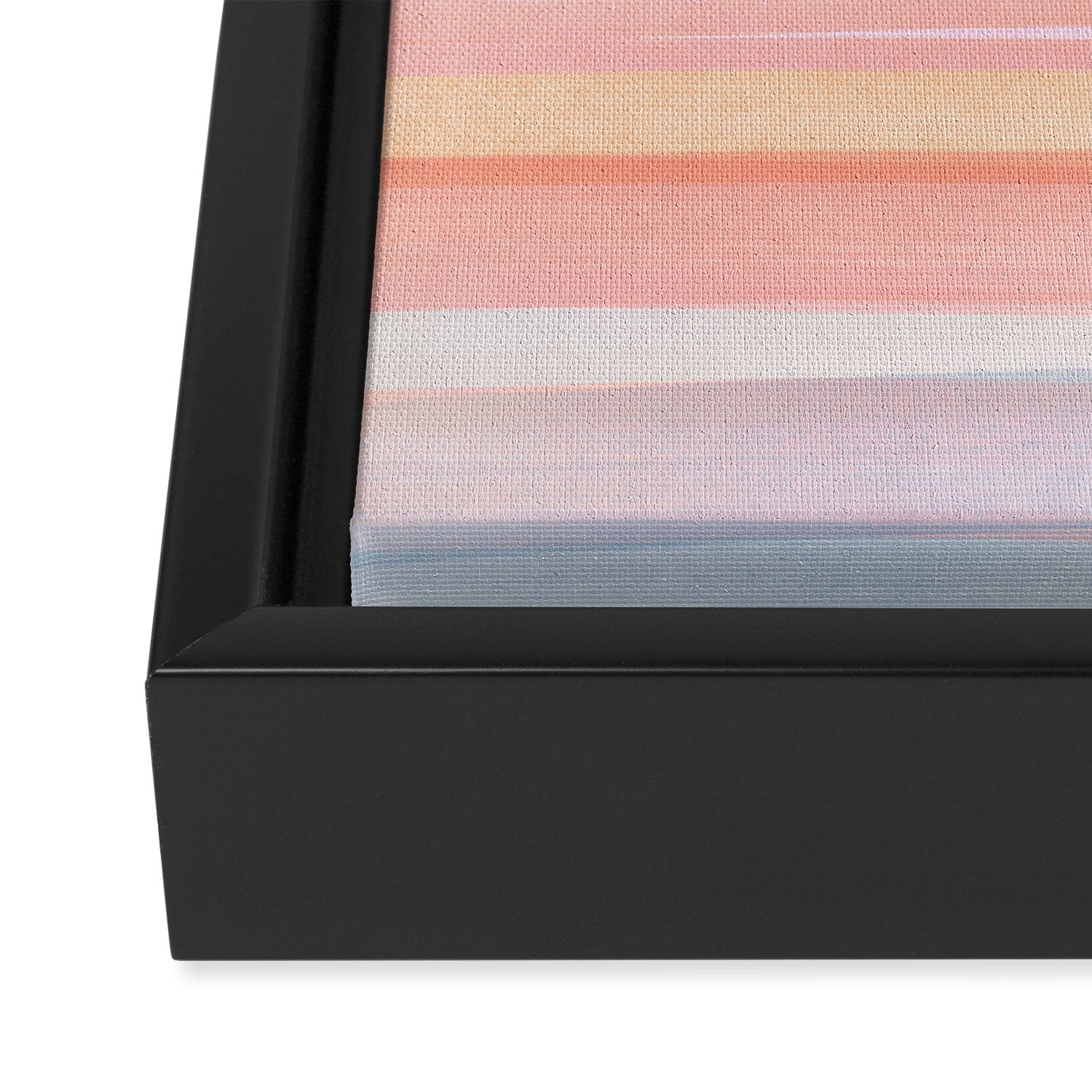 Abstract Watercolor Waves in Peach Sunrise Framed Canvas Print Gallery Image 3