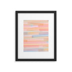 Abstract Watercolor Waves in Peach Sunrise Framed Art Print Gallery Image 5