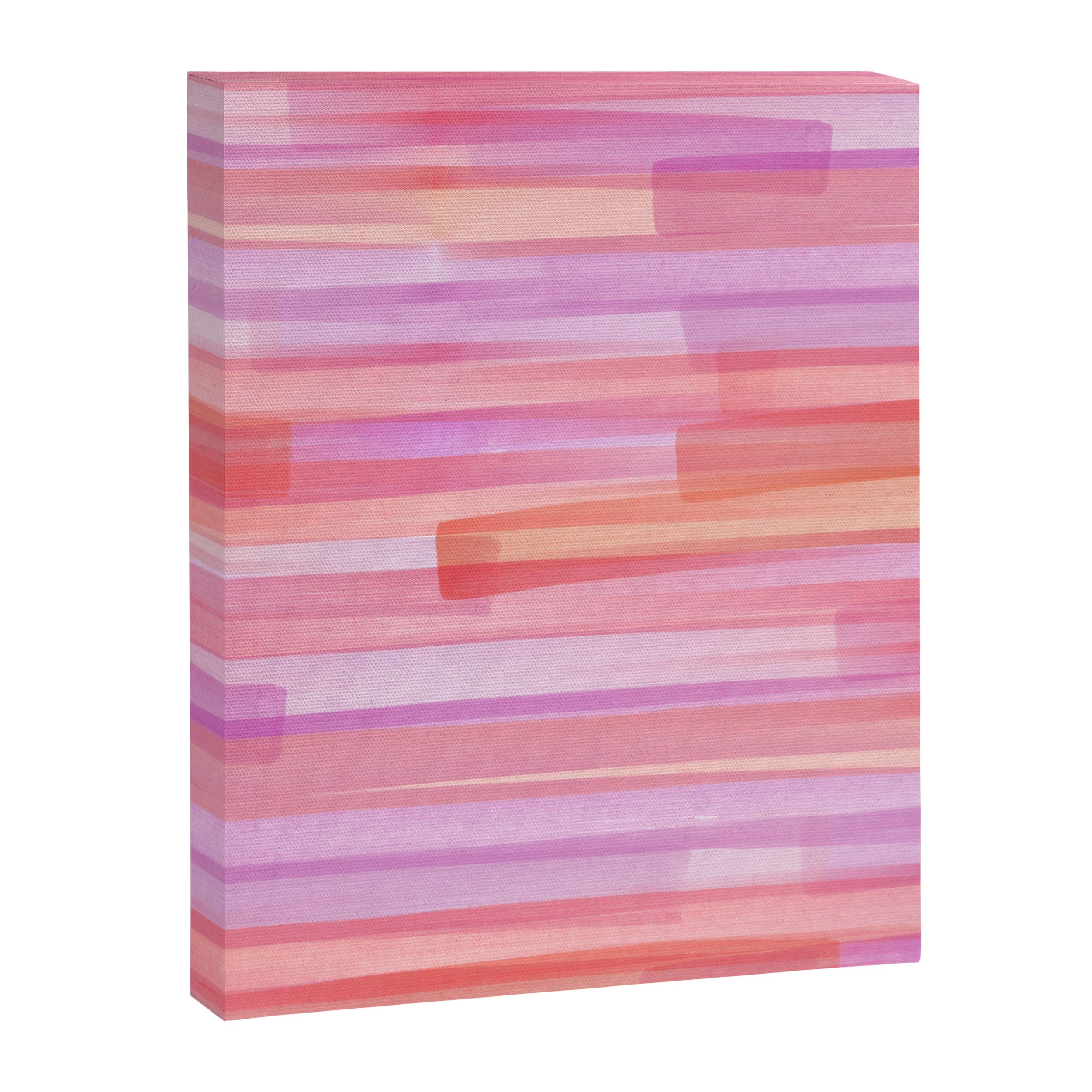 Abstract Watercolor Waves in Pink Sunset Canvas Print Gallery Image 6