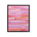 Abstract Watercolor Waves in Pink Sunset Framed Canvas Print Gallery Image 6
