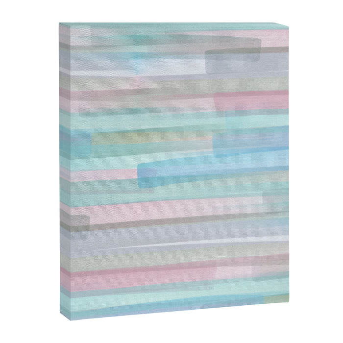 Abstract Watercolor Waves in Sky & Seafoam Canvas Print Gallery Image 1