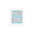 Abstract Watercolor Waves in Sky & Seafoam Art Print Gallery Image 1