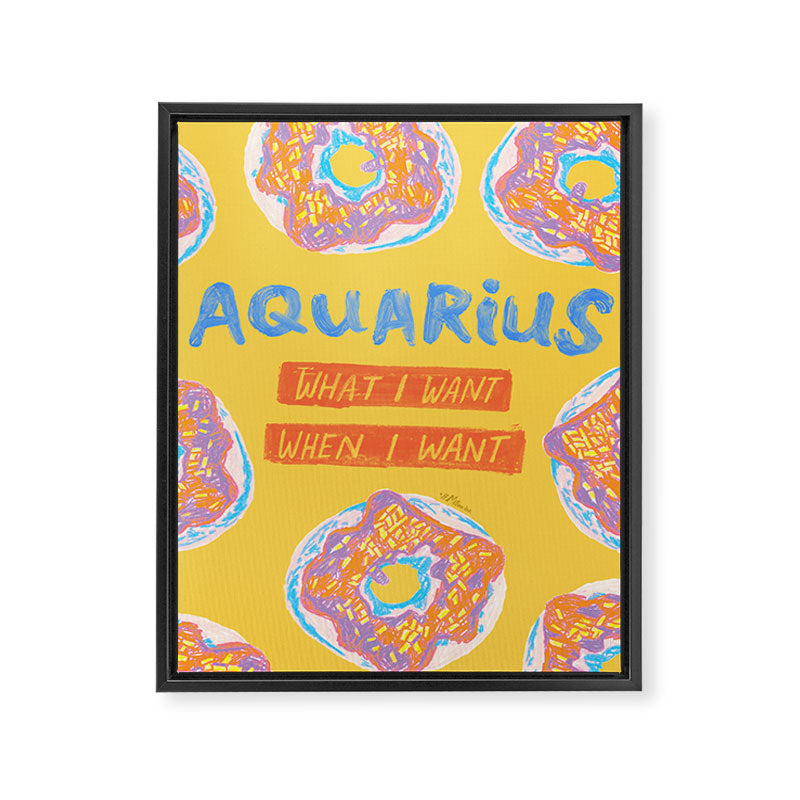 Aquarius Confidence in Buttercup Yellow | Zodiac Series Framed Canvas Print Gallery Image 6