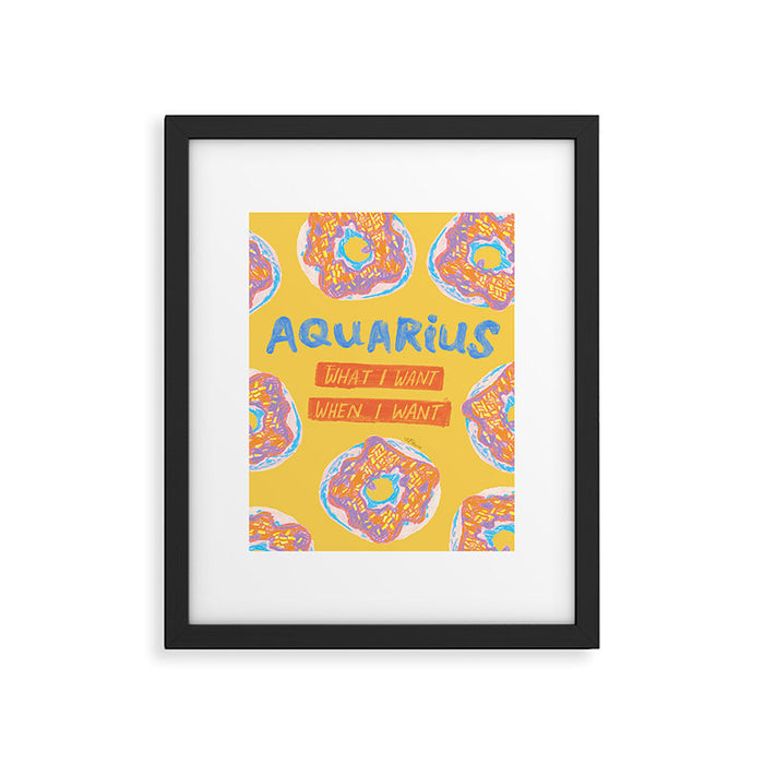 Aquarius Confidence in Buttercup Yellow | Zodiac Series Framed Art Print Gallery Image 1
