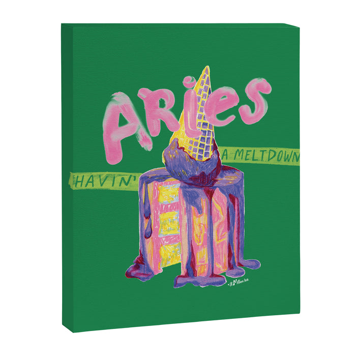 Aries Dessert in Kelly Green & Pink Canvas Print Gallery Image 1