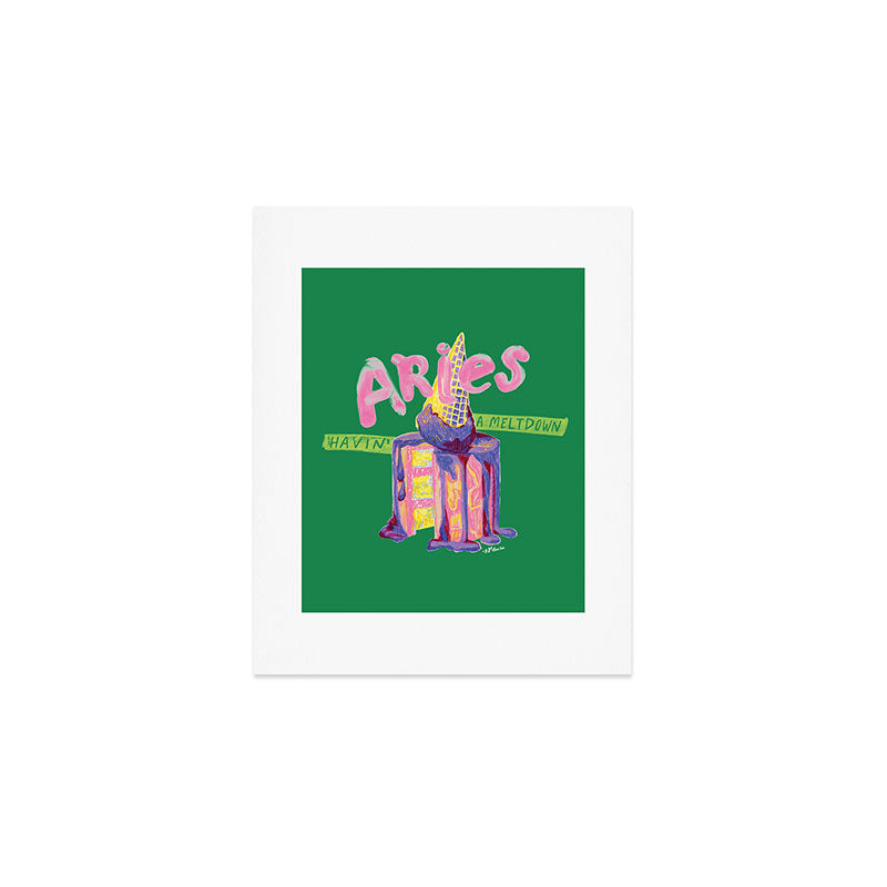 Aries Dessert in Kelly Green & Pink Art Print Gallery Image 1