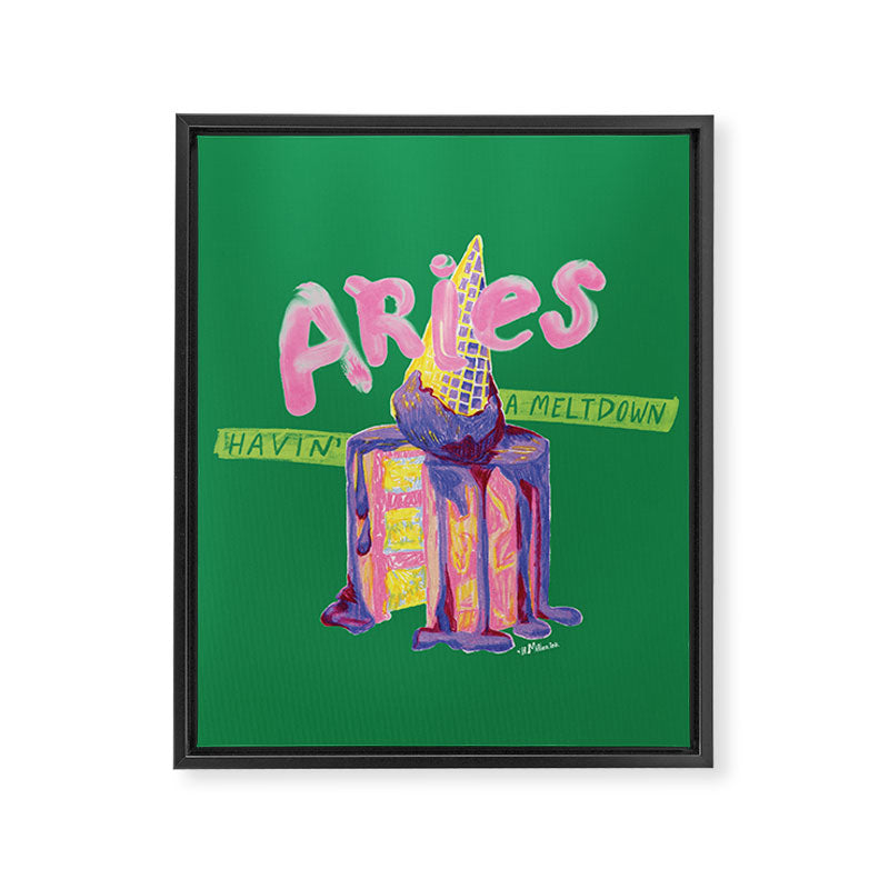 Aries Dessert in Kelly Green & Pink Framed Canvas Print Gallery Image 6